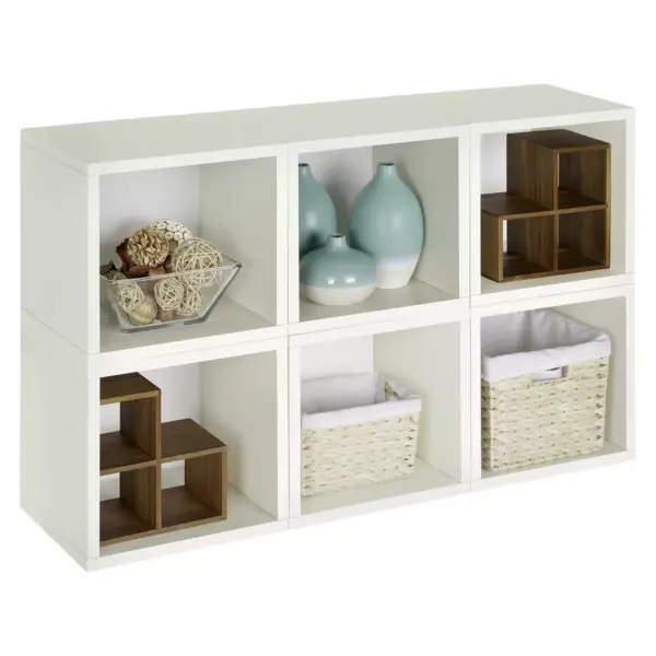 Way Basics Stackable Cube Storage Cubby Organizer White