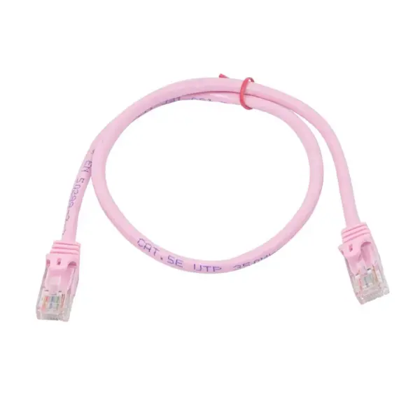 Monoprice Cat5e Ethernet Patch Cable - 2 Feet - Pink | Network Internet Cord - Snagless RJ45, Stranded, 350Mhz, UTP, Pure Bare Copper Wire, 24AWG -