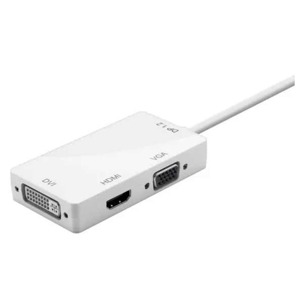 Monoprice DisplayPort 1.2a to 4K HDMI, Dual Link DVI, and VGA Passive Adapter, White