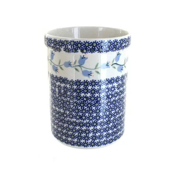 Blue Rose Polish Pottery Tulip Utensil Jar