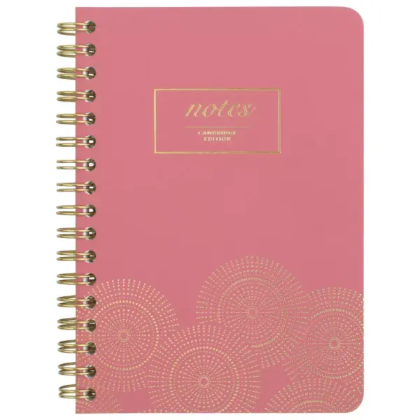 80 sheet 1 Subject Spiral Notebook Work Style Pocket Dark Pink - Cambridge