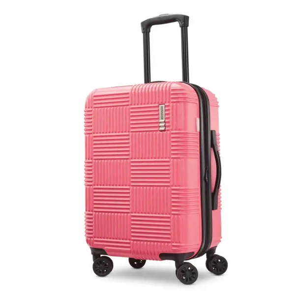 American Tourister 23.5" Checkered Hardside Carry On Spinner Suitcase - Flamingo