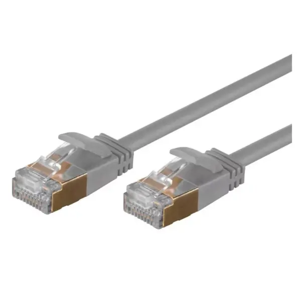 Monoprice SlimRun Cat6A Ethernet Patch Cable - Network Internet Cord - RJ45, Stranded, STP, Pure Bare Copper Wire, 36AWG, 5ft, Gray