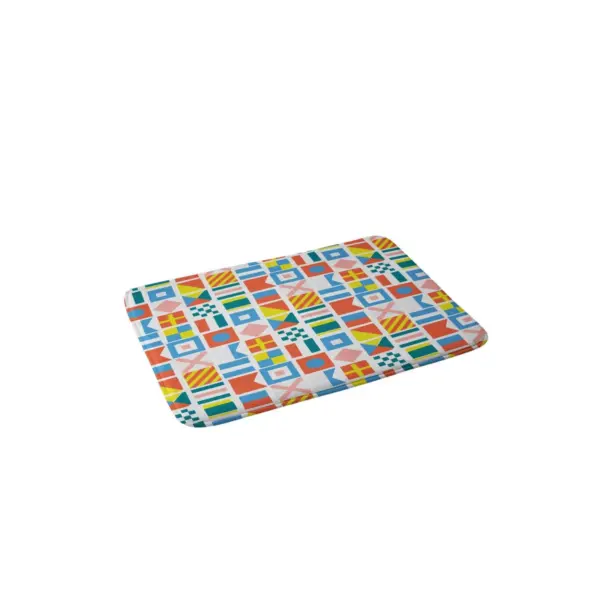 Kelli Murray Peach Pebbles Memory Foam Bath Mat - Deny Designs