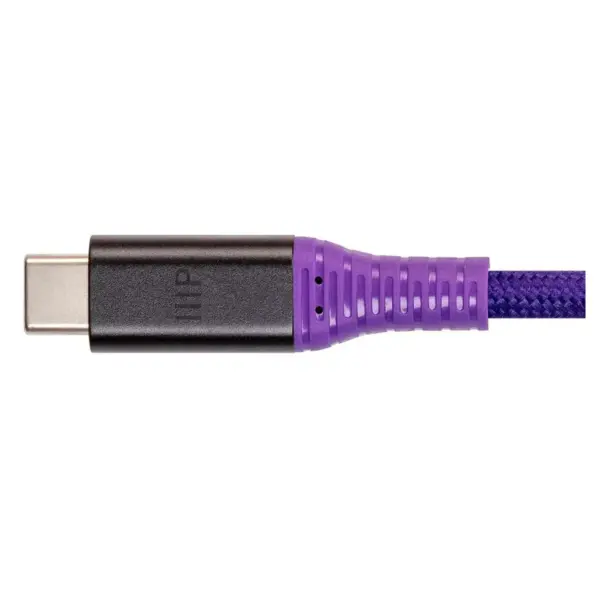 Monoprice Durable USB 3.2 Gen 2 Type-C Data and Power Kevlar Reinforced Nylon-Braid Cable - 1 Meter - Purple | 5A/100W - AtlasFlex Series