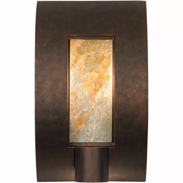 Franklin Iron Works Modern Outdoor Wall Light Fixture Bronze 16" Framed Slate for Exterior House Patio Porch