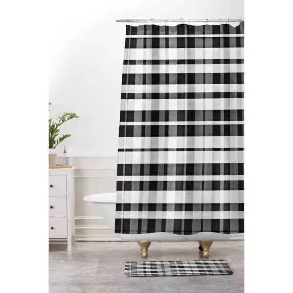 Monika Strigel Farmhouse Gingham Shower Curtain Black - Deny Designs