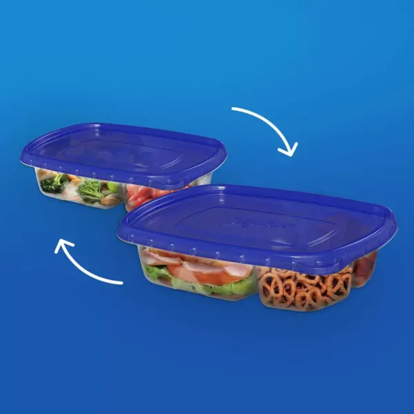 Ziploc Divided Rectangle Containers - 2ct