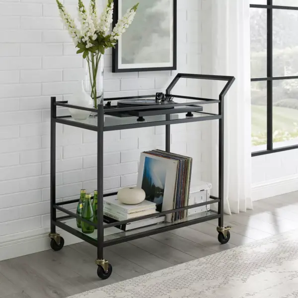 Aimee Bar Cart Oil Rubbed Bronze - Crosley