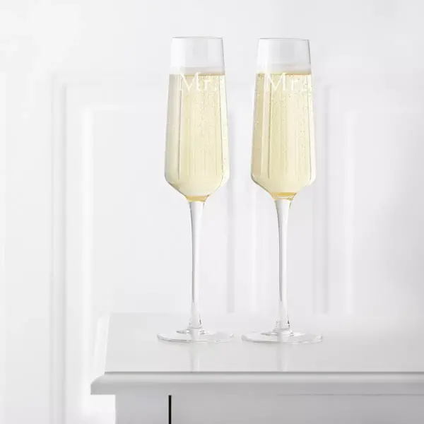 9.5oz "Mr. and Mr" Wedding Champagne Estate Glasses