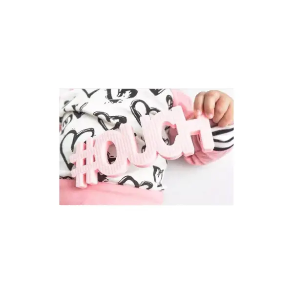 Hudson & Heart Company #Ouch Teetheword Baby Teether - Pink 2.7oz