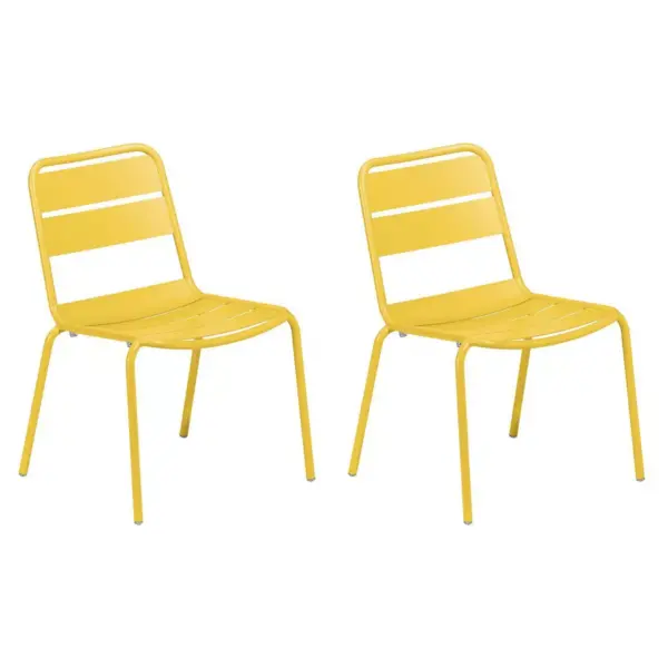 Eiland 3pc Patio Set with 36" Square Table & Kapri Side Chairs - Saffron - Oxford Garden