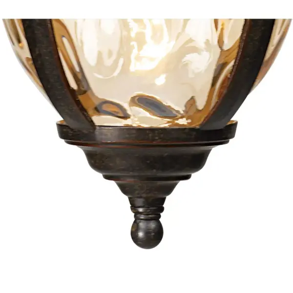 John Timberland Rustic Outdoor Ceiling Light Bronze 18" Hammered Glass for Exterior Entryway Proch