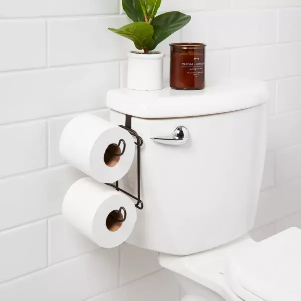 Over The Tank 2 Roll Freestanding Toilet Tissue Holder Bronze - Threshold™