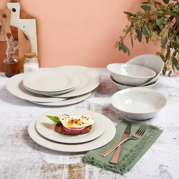 12pc Melamine Mist Dinnerware Set - Tabletops Gallery