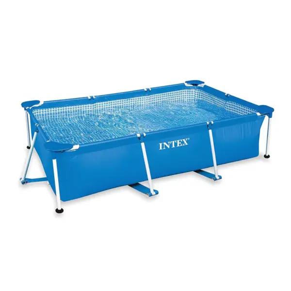 Intex 8.5ft x 26in Rectangular Frame Above Ground Backyard Swimming Pool, Blue