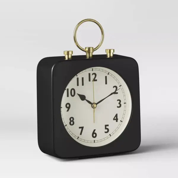 5" Square Alarm Clock Black - Threshold™