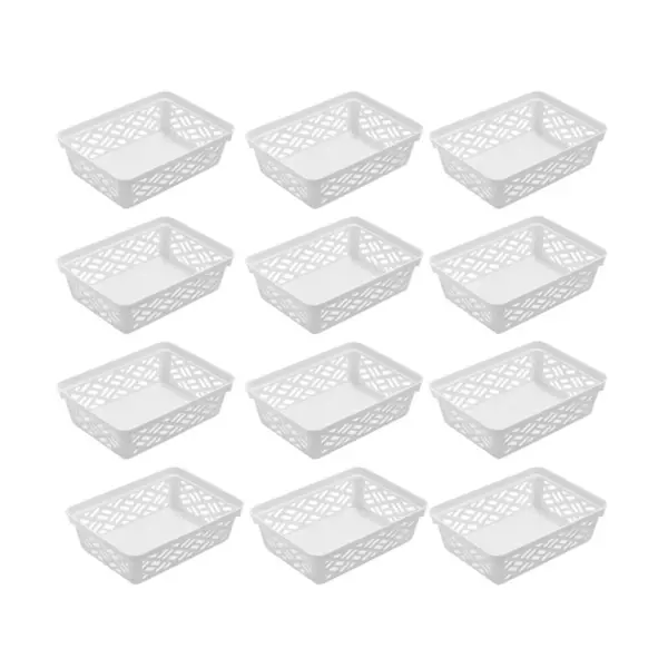 Ezy Storage 32133 Small Brickor Plastic Household Organization Basket, (12 Pack)