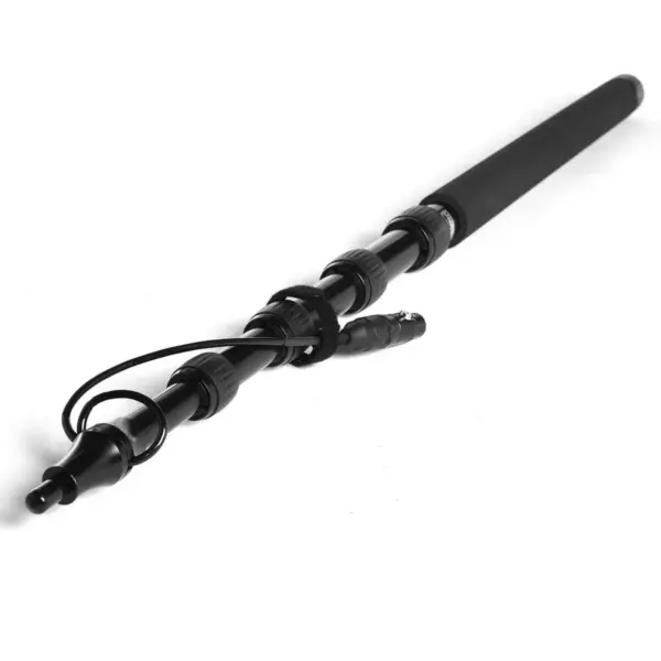 LyxPro Portable Mic Boom Pole Arm 5 Section Stretchable Padded Handheld Telescopic Aluminum Adjustable with Built in Internal XLR Cable Shotgun Zoom Microphones, Fish Pole extends 2.4’ - 9.25’ MPL-20