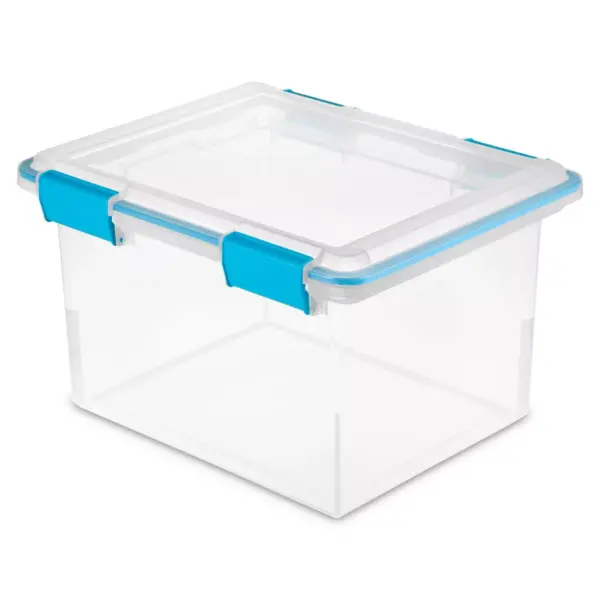 Sterilite 32qt Gasket Box Clear with Blue Latches