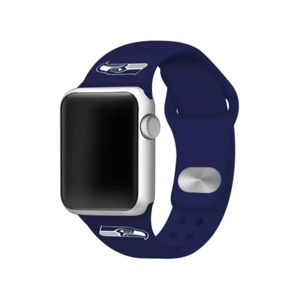 NFL Seattle Seahawks Apple Watch Compatible Silicone Band 42mm - Blue