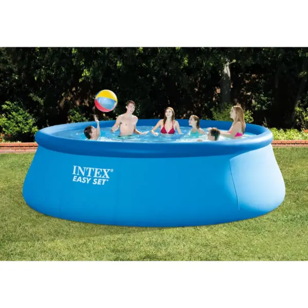 Intex 15' x 48" Inflatable Easy Set Above Ground Bundle with Pool Pump & Ladder and Pool Care 3 Inch Chlorine Tabs, 25 Pounds