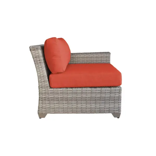 Fairmont 8pc Patio Sectional Seating Set with Club Chairs & Cushions - Tangerine - TK Classics