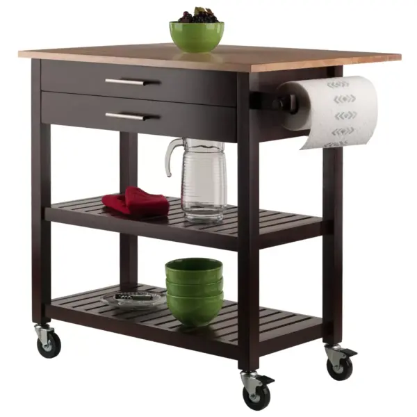 Langdon Kitchen Cart Cappuccino - Winsome