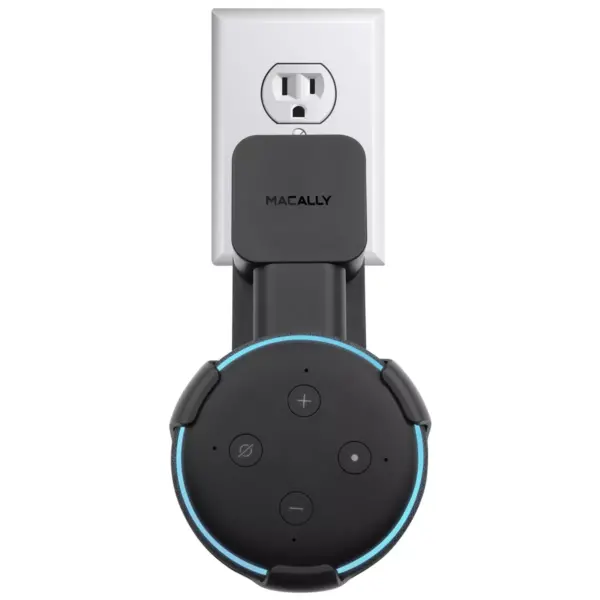 Macally Echo Dot Wall Mount Holder On Outlet Plug In Hanger Accessories - Gen 3