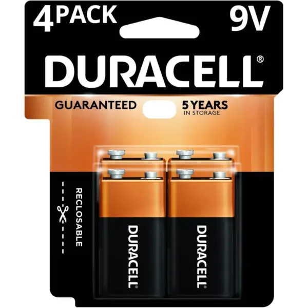 Duracell Coppertop 9V Batteries - 4 Pack Alkaline Battery