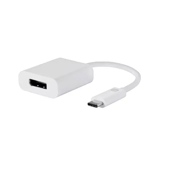 Monoprice USB-C to DisplayPort Adapter - White, Supports Resolution 4K @60hz, Portable, Plug & Play - Select Series