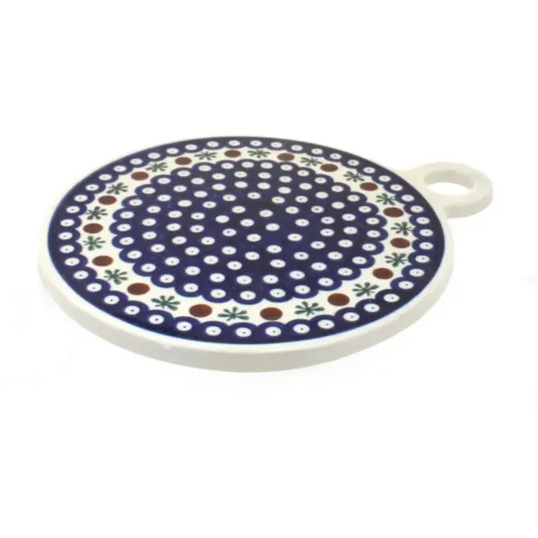 Blue Rose Polish Pottery Nature Round Cutting Board