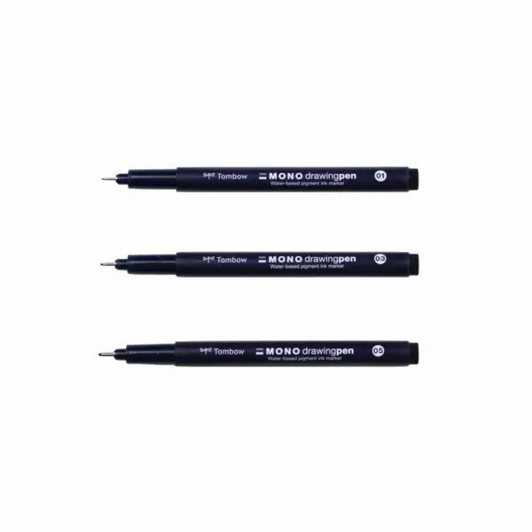 3ct Pen Set MONO Drawing Black