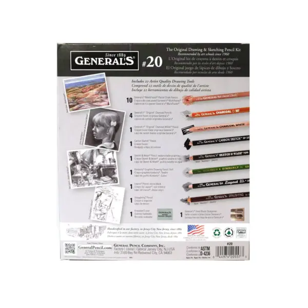 22pc Drawing and Sketching Pencil Kit - General's