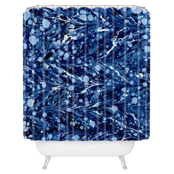 Fleck Circle Shower Curtain Blue - Deny Designs