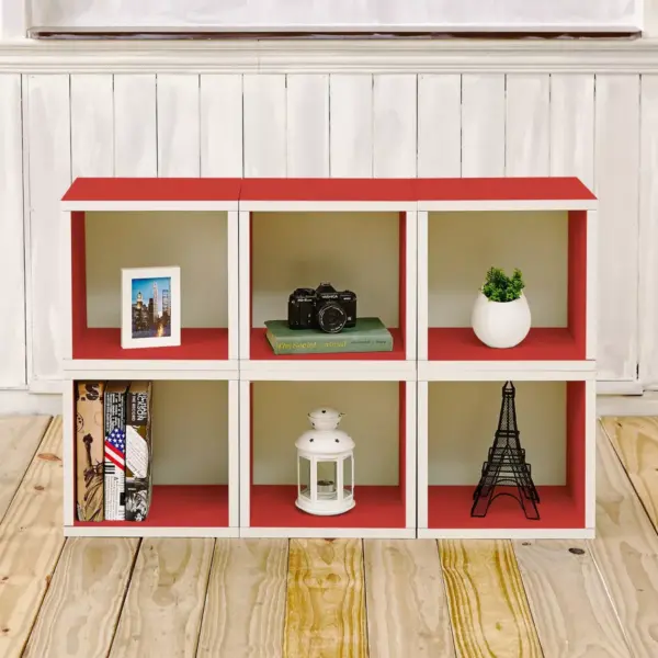 Way Basics Stackable Eco Cube Storage Cubby Organizer Red