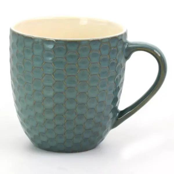 15oz 6pk Hexagon Mugs Blue - Elama