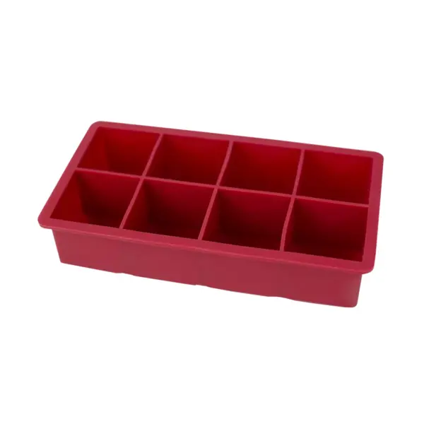 Home Basics Jumbo Silicone Ice Cube Tray, Red