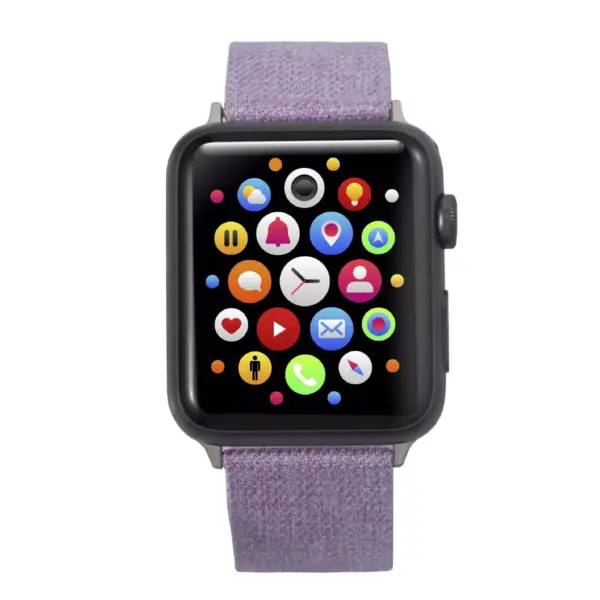 Insten Canvas Woven Fabric Band for Apple Watch 38mm 40mm All Series SE 6 5 4 3 2 1, For Women Girls Replacement Strap, Lavender Purple