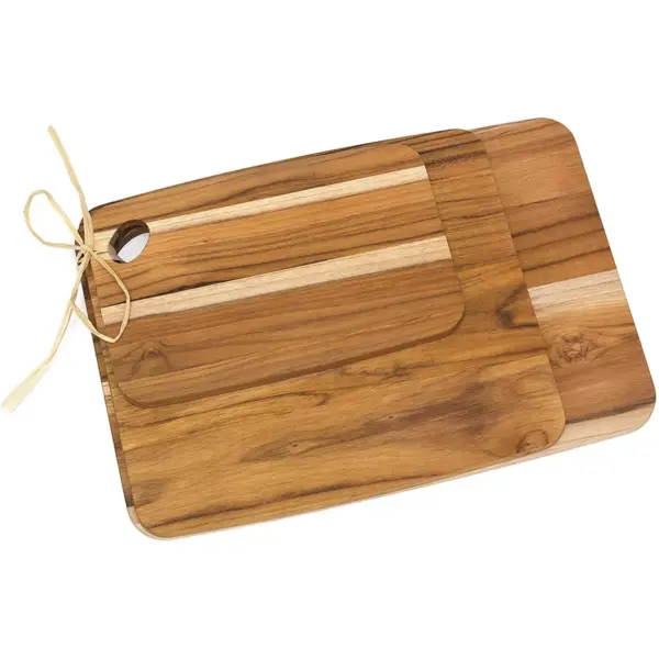 Lipper International Multi Size Small, Medium, and Large Versatile Home Carving/Cutting Boards, Set of 3, Teak Wood