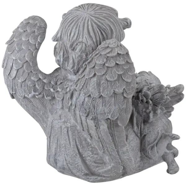 Northlight 8.25" Gray Sitting Cherub Angels with Book Outdoor Patio Garden Statue