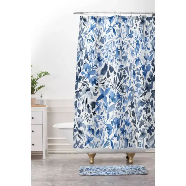 Ninola Design Flowers and Plants Ivy Shower Curtain Blue - Deny Designs