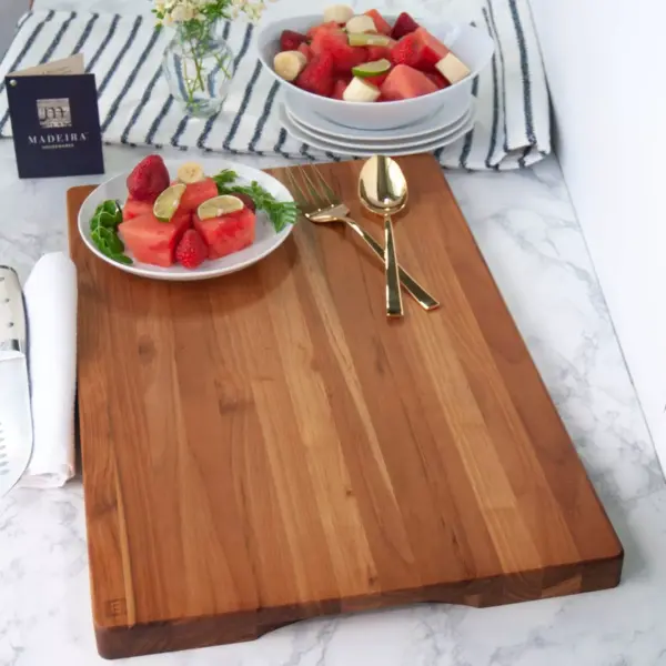 Architec Madeira Teak Edge-Grain Jumbo Cutting Board and Chop Block 23"x15"x1.25"