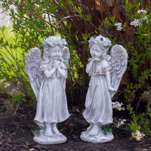 Northlight 10" Gray Praying Angel Girl Outdoor Patio Garden Statue