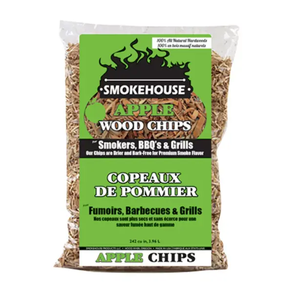 Smokehouse Apple and Hickory BBQ Smoker & Grill Smoking 100 Percent Natural Hardwood Wood Chips, 1.75 Pound Bag (2 Pack)