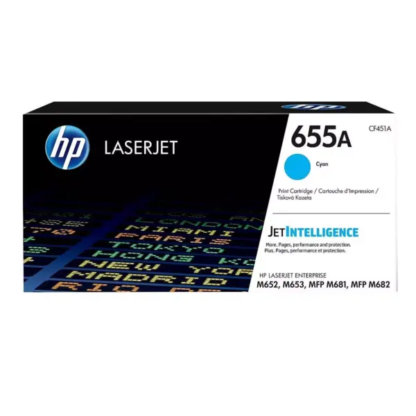 HP Inc. HP 655A (CF451A) Cyan Original LaserJet Toner Cartridge