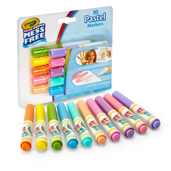 Crayola 10ct Color Wonder Mini Markers - Pastel