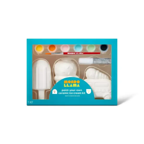 3pk Paint-Your-Own Ceramic Ice Cream Kit - Mondo Llama™