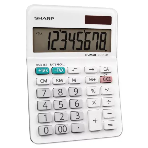 Sharp EL-310WB Mini Desktop Calculator 8-Digit LCD EL310WB