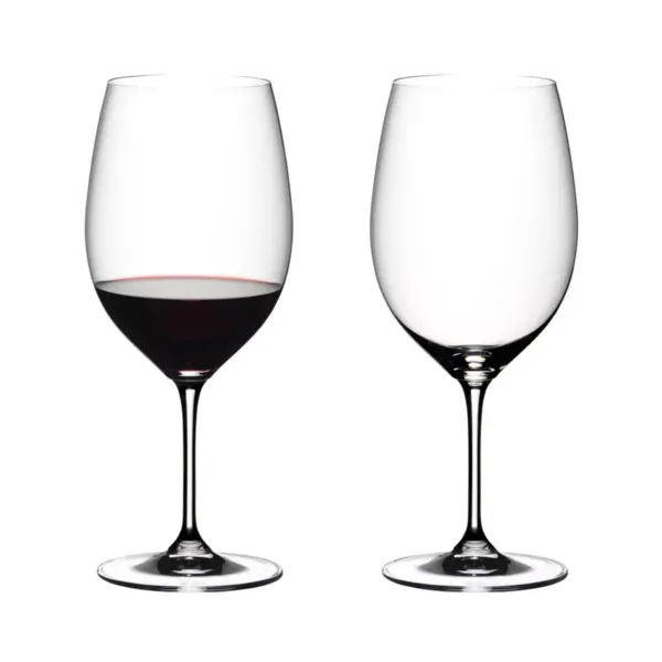 Riedel 6416/0 Vinum Dishwasher Safe Crystal Red Wine Glass Stemware with Microfiber Polishing Cloth for Cabernet Sauvignon, Merlot, Bordeaux (2 Pack)